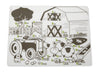 Modern-Twist Waterproof, Dishwasher Safe Mark, Single Mat, Farm Buddies