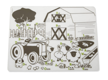 Modern-Twist Waterproof, Dishwasher Safe Mark, Single Mat, Farm Buddies