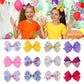 Dwenarry 5' Hair Bows For Girls Colorful Little Girls Hair Bows Rainbow Heart Grosgrain Alligator Clip Bows For Toddler Girls C