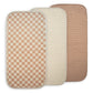 mushie Waterproof Changing Pad Liners | 100% Organic Cotton | Set of 3 (Natural Check Combo)