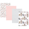 Hudson Baby Unisex Baby Cotton Flannel Burp Cloths 4-Pack, Wild Forest Pink, One Size