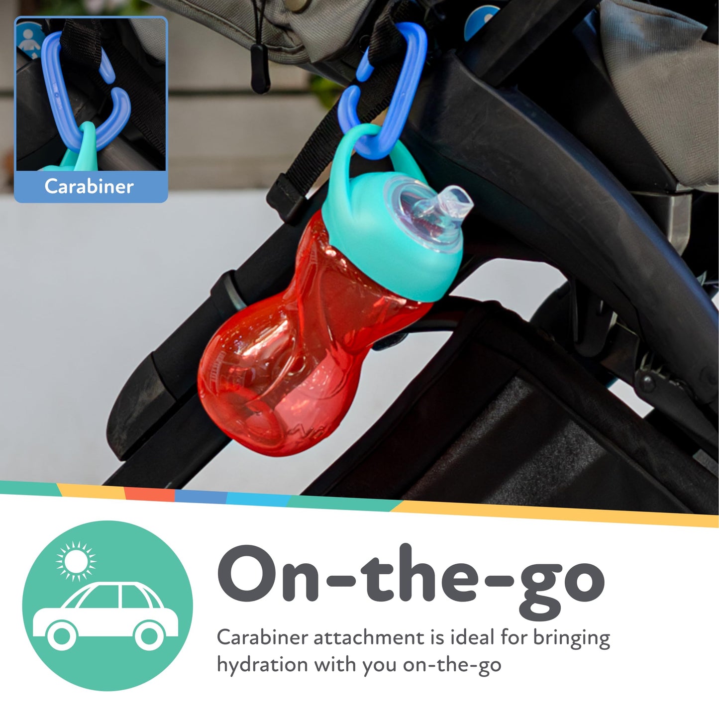 Nuby No-Spill Clik-It Soft Spout Sippy Cup With Carabiner Clip - (3-Pack) 10 Oz - Baby Sippy Cup For 6+ Month Old With Easy Grip