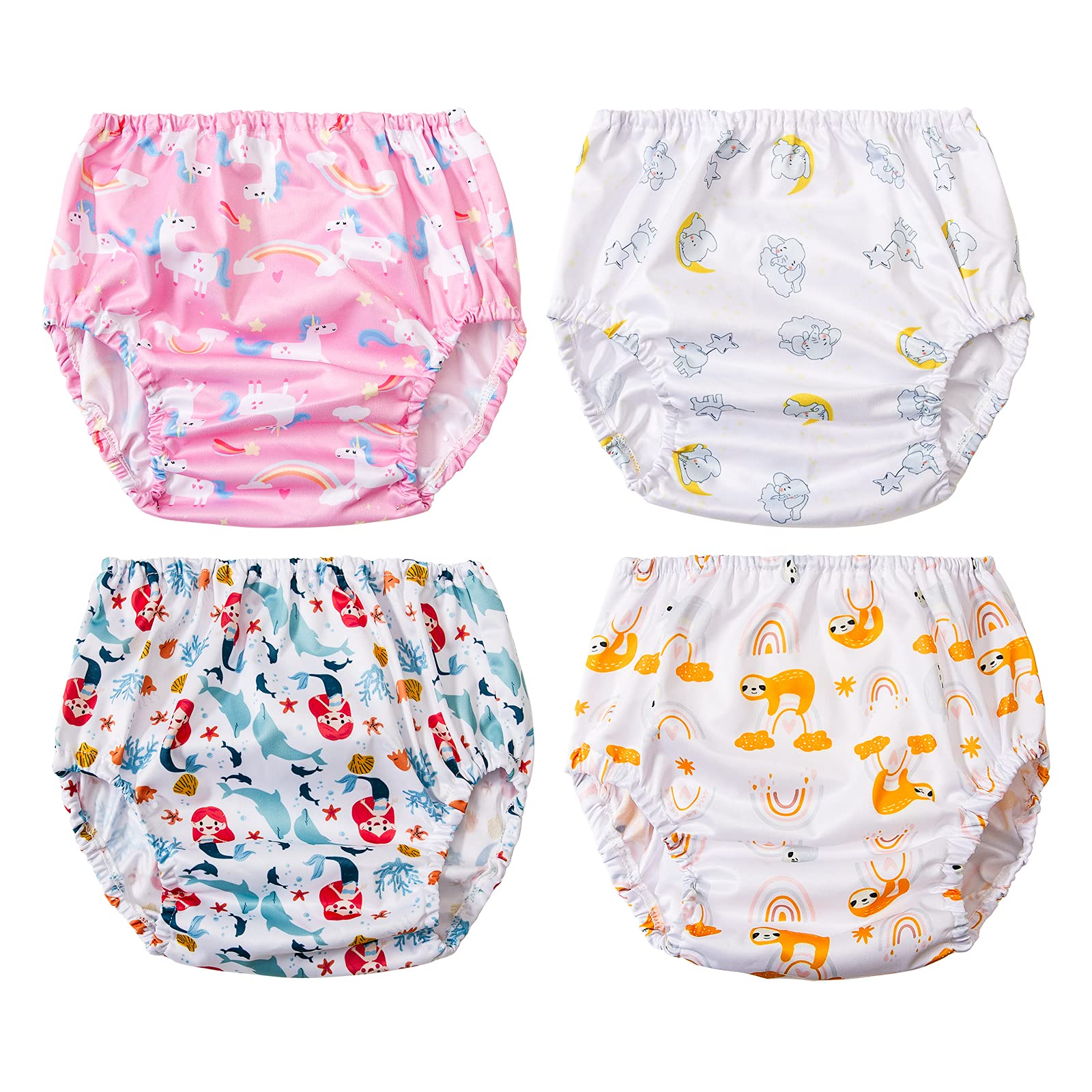 BISENKID Waterproof Diaper Cover for Plastic Pants for Toddlers Good Elastic Plastic Underwear for Toddlers Girls 3t