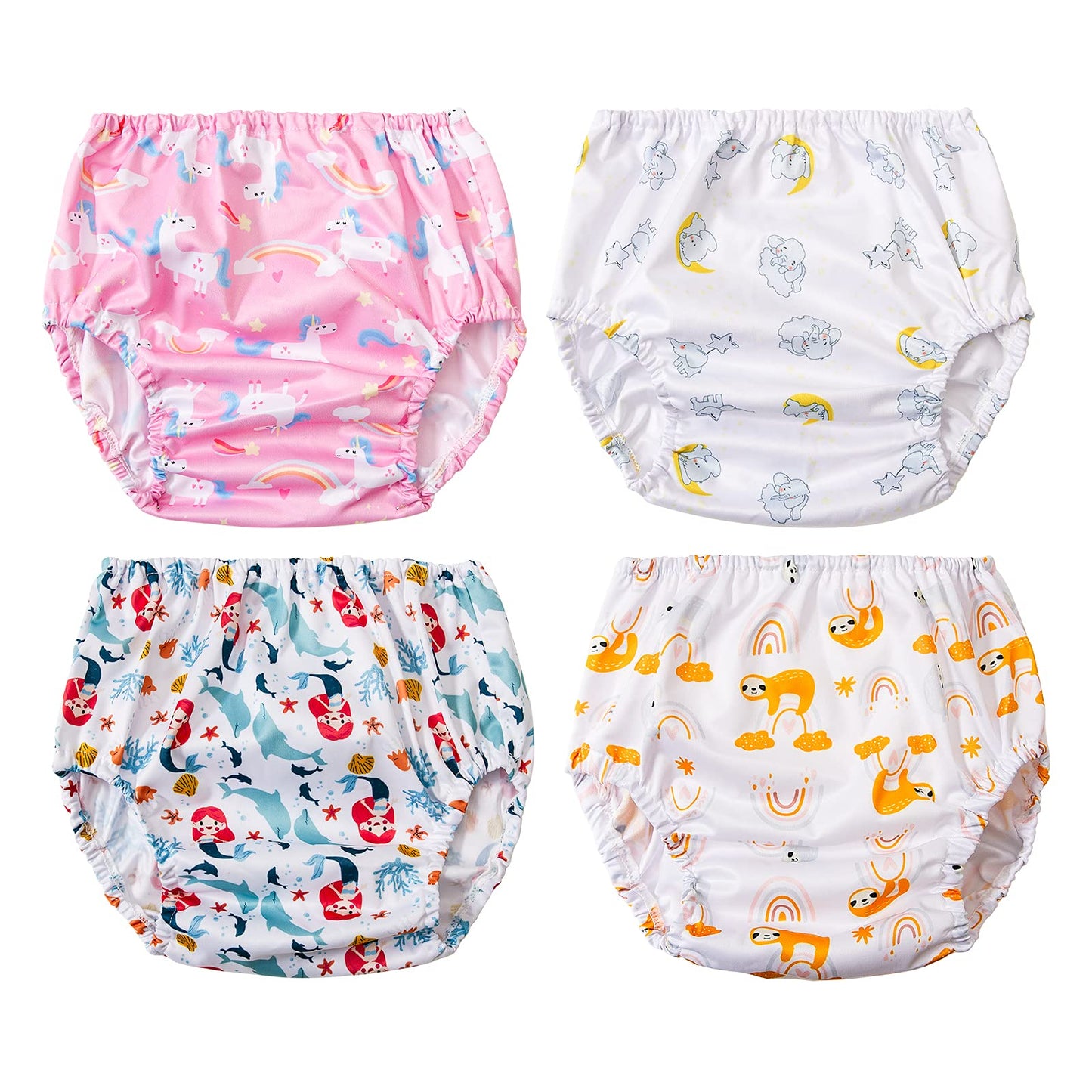 BISENKID Waterproof Plastic Diaper Covers for Plastic Pants Good Elastic Swim Diaper Cover for Size 4 Swim Diaper Cover for Baby