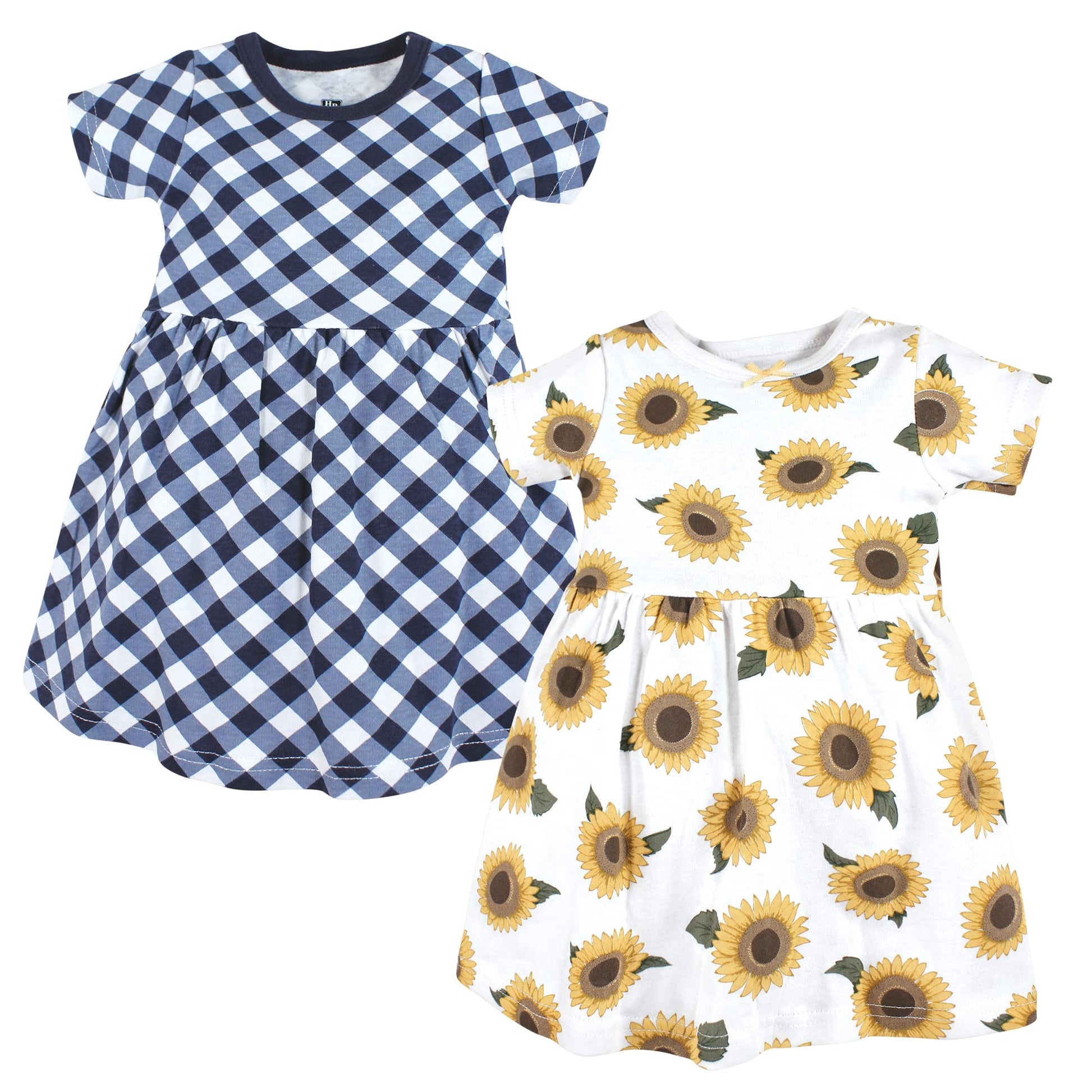 Hudson Baby Baby Girls Cotton Dresses Casual Dress, Sunflower, 2T Us