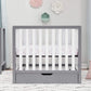 Carters by DaVinci Colby 4-in-1 Convertible Mini Crib with Trundle Drawer in Grey and White, Greenguard Gold Certified, Undercr