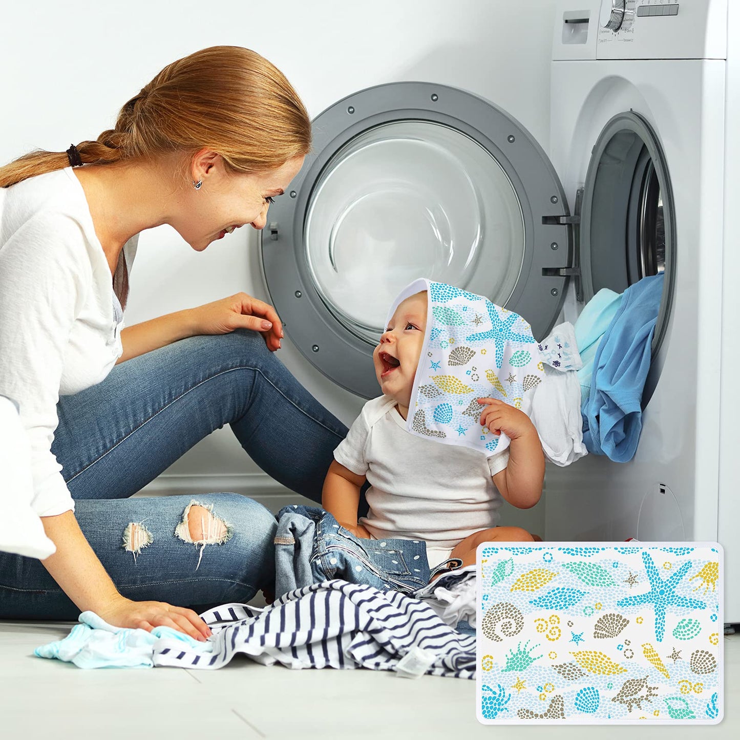 Satinior Sublimation Blank Baby Burp Cloths 5 Pieces Blank Baby Bibs Soft Absorbent Burping Solid White Unisex Boys Girls Burp C