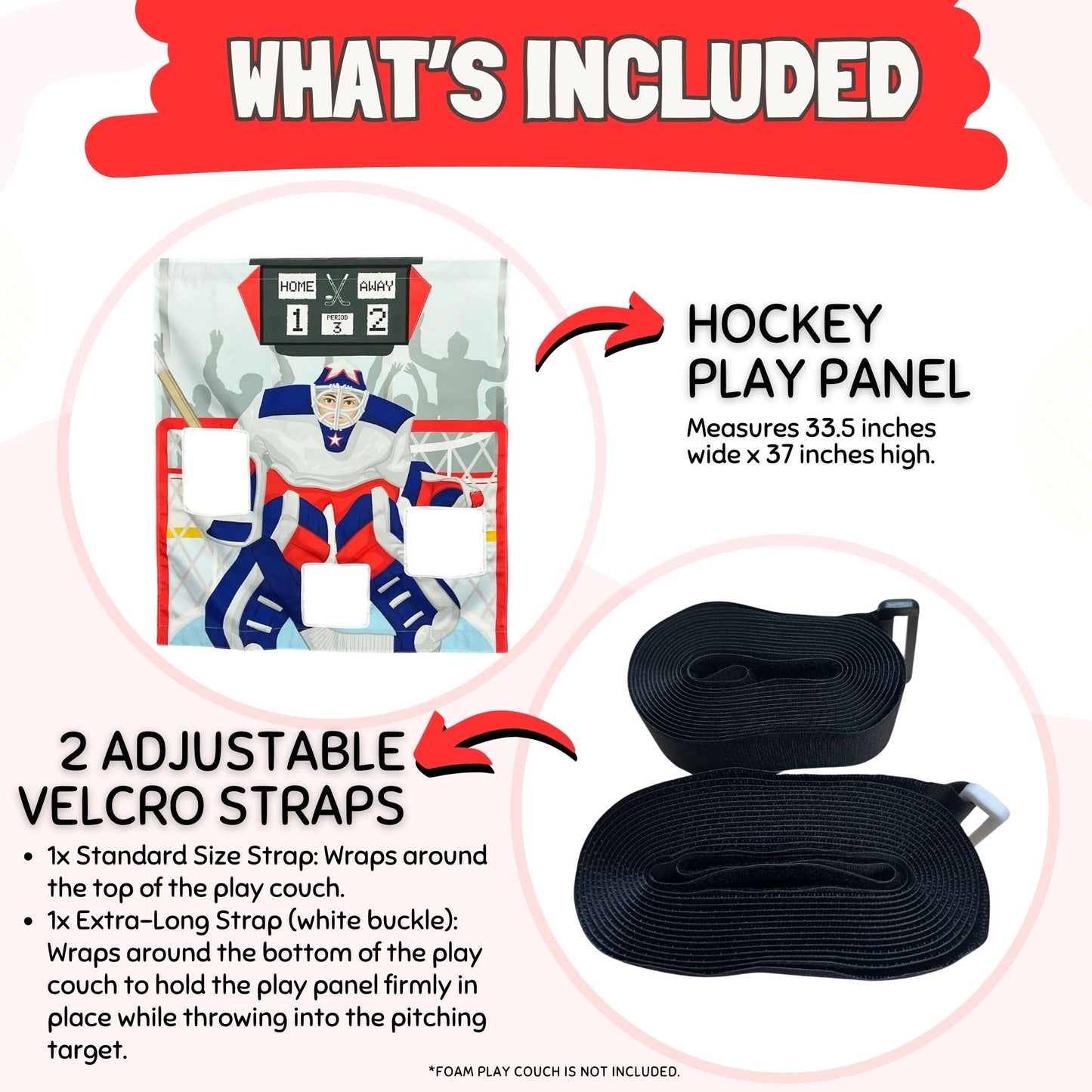 Couch Swag Play Panel for Childrens Foam Sofa Kids Couch (Hockey)