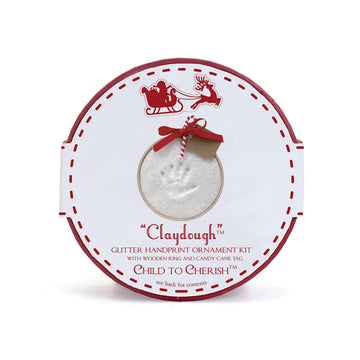 Child To Cherish Glitter Baby Handprint First Christmas Ornament Kit With Wooden Ring