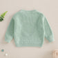Nokpsedcb Baby Girl Cute Long Sleeve Heart Flowers Embroidery Oversized Sweater Toddler Valentine Outfit (Green, 18-24 Months)
