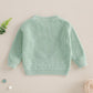 Nokpsedcb Baby Girl Cute Long Sleeve Heart Flowers Embroidery Oversized Sweater Toddler Valentine Outfit (Green, 3-4 Years)