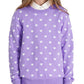 Boboyoyo Girls Sweaters Cotton Kids Heart Sweater Valentine Holiday Pullover Teen Clothes Crew Neck Knit Top Long Sleeve Purple