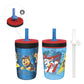 Zak Designs PAW Patrol Kelso Tumbler Set, Leak-Proof Screw-On Lid with Straw, Bundle for Kids Includes Plastic and Stainless Ste