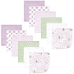 Hudson Baby Unisex Baby Flannel Cotton Washcloths, Purple Dainty Floral 12 Pack, One Size