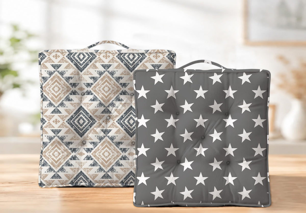 Oasis Home Collection Cotton Multipurpose Floor Cushion, 40 X 40 cm(Pack of 2)