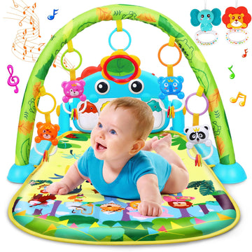 Baby Play Mat Baby Toys Tummy Time Mat Baby Activity Center For Newborn Infant Toys Piano Baby Gym Mat Tummy Time Toys Music & L