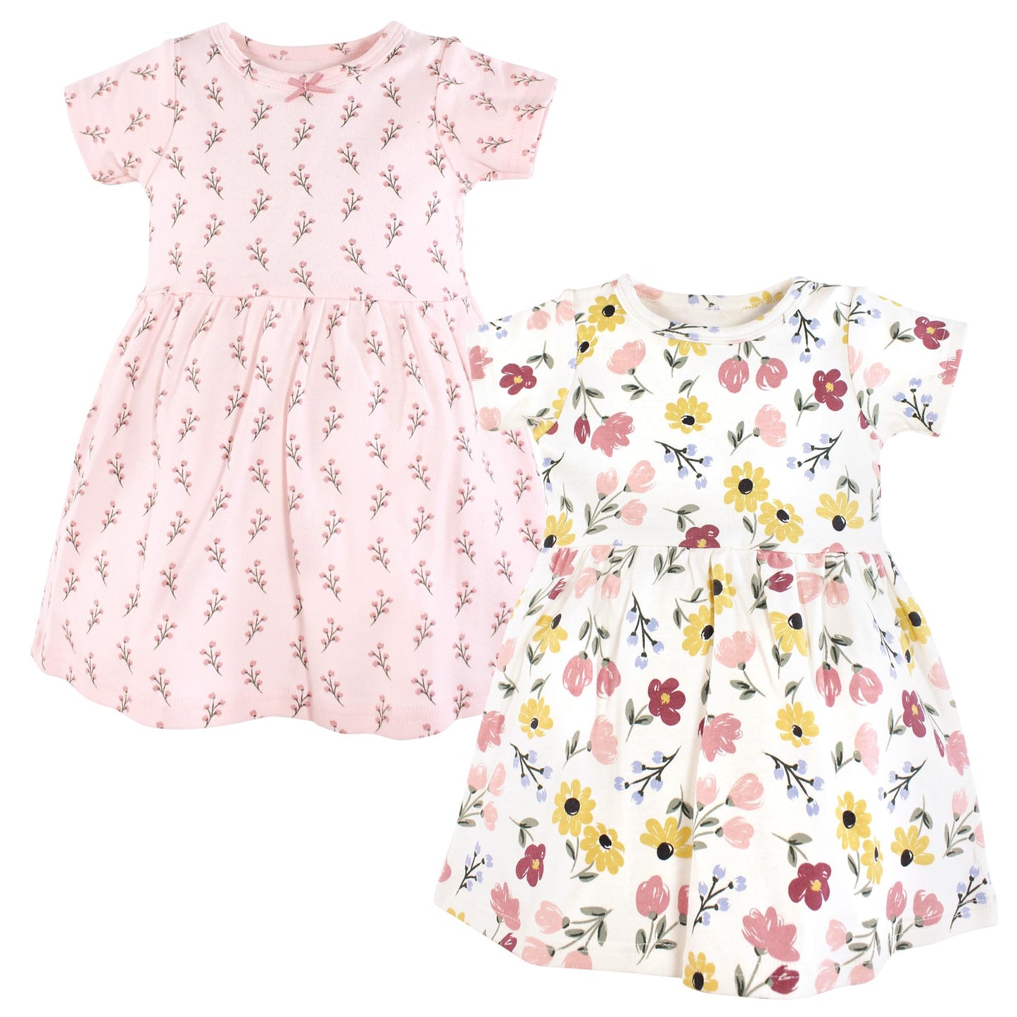 Hudson Baby Baby Girls Cotton Dresses, Soft Painted Floral, 6-9 Months