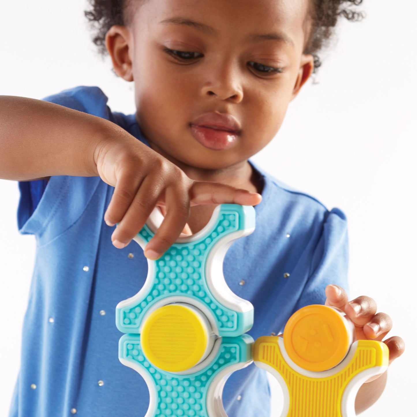 Guidecraft Grippies Stackers - 24 Piece Set, Stem Soft Grip Magnetic Building Toy for Toddlers