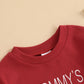 Eadrioss Newborn Baby Boy Girl Valentine Outfit - Mommy'S/Daddy'S Bubble Romper Sweatshirt - Infant Valentine Clothes (Red, 18-2
