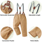 Disaur Matching Family Outfits Short Sleeve Apricot Brown Dress Shirt Bow Tie Suspender Pants Boys Church Outfit 4T 5T 4-5T