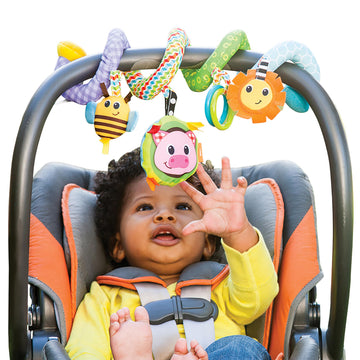 Infantino Stretch & Spiral Activity Toy - Textured Play Activity Toy for Sensory Exploration and Engagement, Ages 0 and Up, Blue