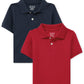 The Children'S Place Baby Boys And Toddler Short Sleeve Pique Polo Shirt, Classic Red/Nautico 2 Pack, 12-18 Months Us