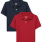 The Children'S Place Baby Boys And Toddler Short Sleeve Pique Polo Shirt, Classic Red/Nautico 2 Pack, 6-9 Months Us