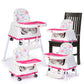 Luvlap 3In1 High Chair For Baby/Kids, Toddler Feeding Booster Seat With Wheels, Pvc Cloth, 3 Height Adjustments, With Cushion, 6