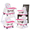 Luvlap 3In1 High Chair For Baby/Kids, Toddler Feeding Booster Seat With Wheels, Pvc Cloth, 3 Height Adjustments, With Cushion, 6