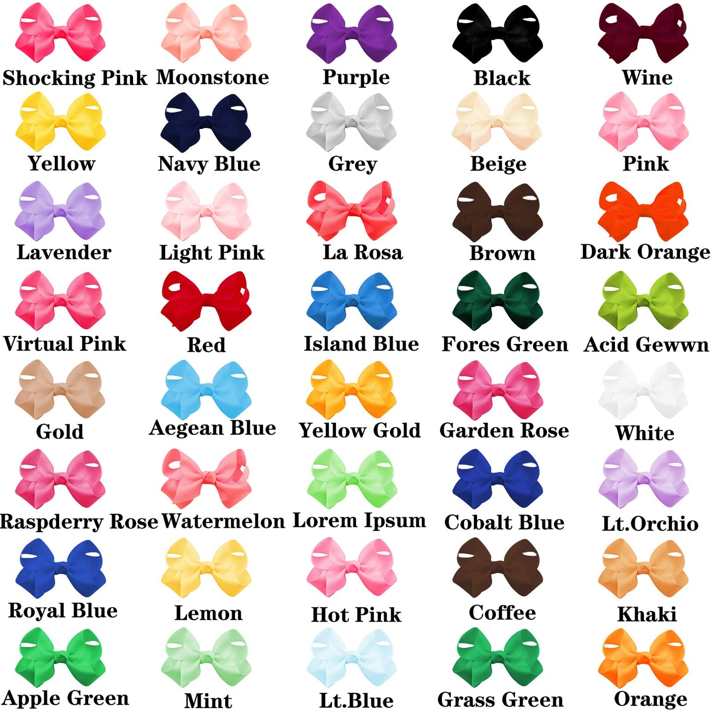Oaoleer 40Pcs 3' Grosgrain Ribbon Alligator Clips, Barrettes & Hair Accessories For Baby Girls, Infants, Toddlers, Kids, Teens,