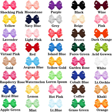 Oaoleer 40Pcs 3' Grosgrain Ribbon Alligator Clips, Barrettes & Hair Accessories For Baby Girls, Infants, Toddlers, Kids, Teens,
