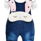 Chumhey Baby Pant Set,Toddler Overall Set,Little Girl Overall Shirt Cute Cartoon Bunny,3-4 Years