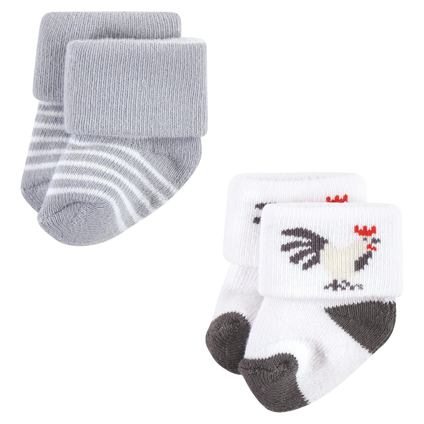 Hudson Baby Baby Girls Cotton Rich Newborn And Terry Socks, Farm, 0-6 Months Us