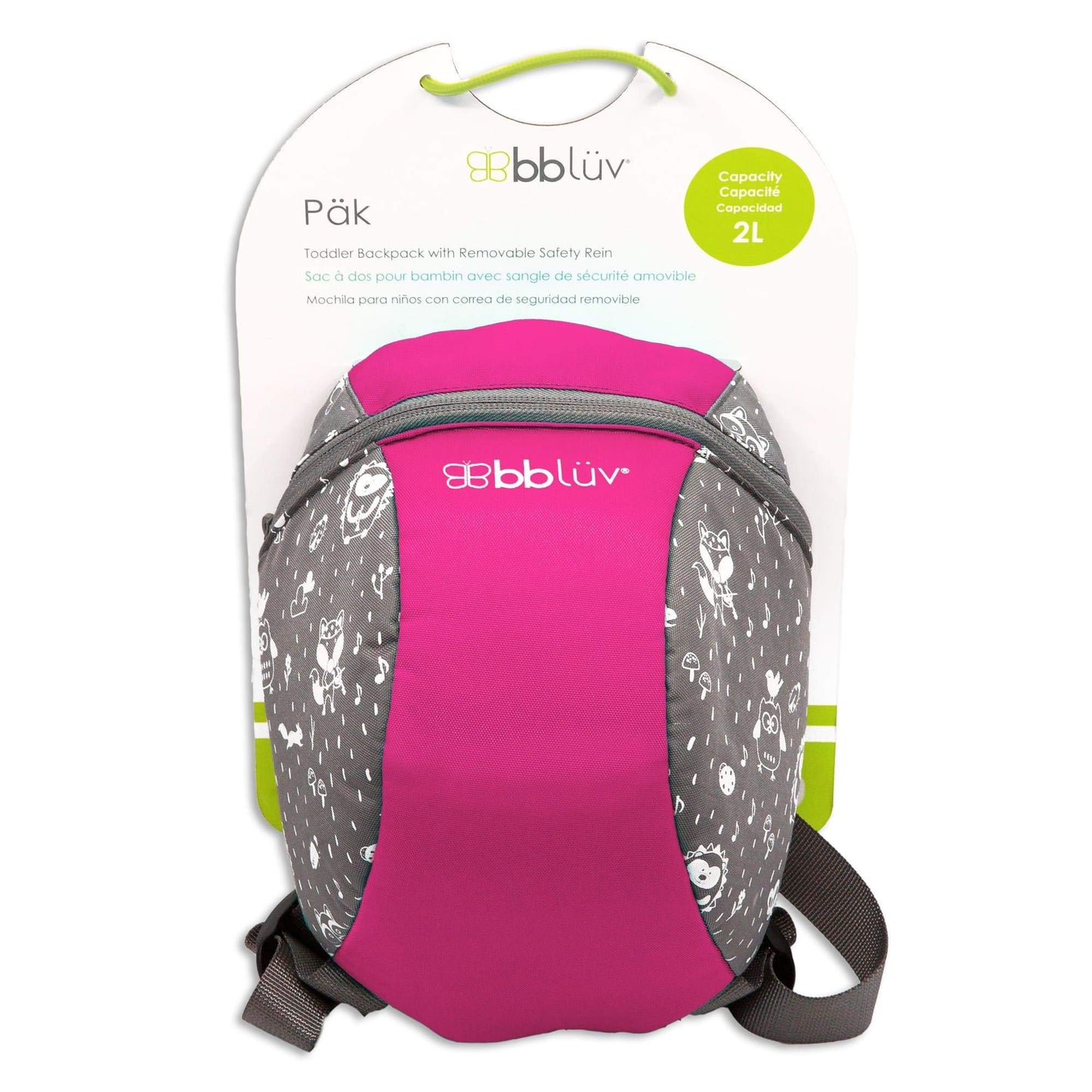 Bblv - Pk - Toddler Backpack With Adjustable Reins, Little Kids Anti-Lost Travel Bag Harness Reins, Lightweight Fits Snacks And
