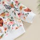 Shuing Toddler Infant Girl Boy Farm Outfit Chick& Flower Print Long Sleeve Sweatshirts Elastic Waist Pants Fall Clothes (White,