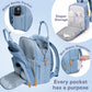 Ruvalino Diaper Bag Backpack, Multifunction Travel Pack Maternity Baby Changing Bags, Large Capacity, Waterproof, Sky Blue