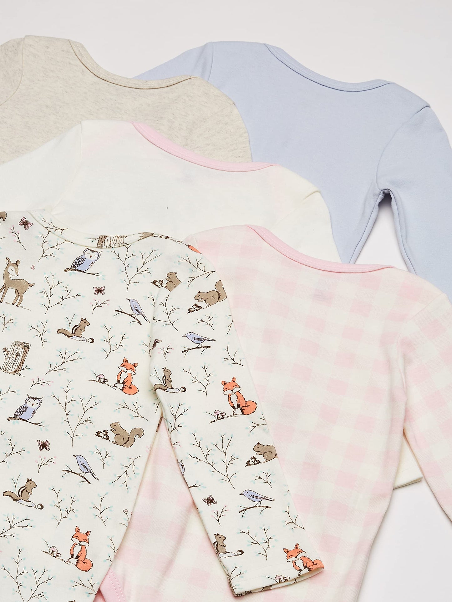 Hudson Baby Unisex Baby Cotton Long-Sleeve Bodysuits, Enchanted Forest, 9-12 Months Us