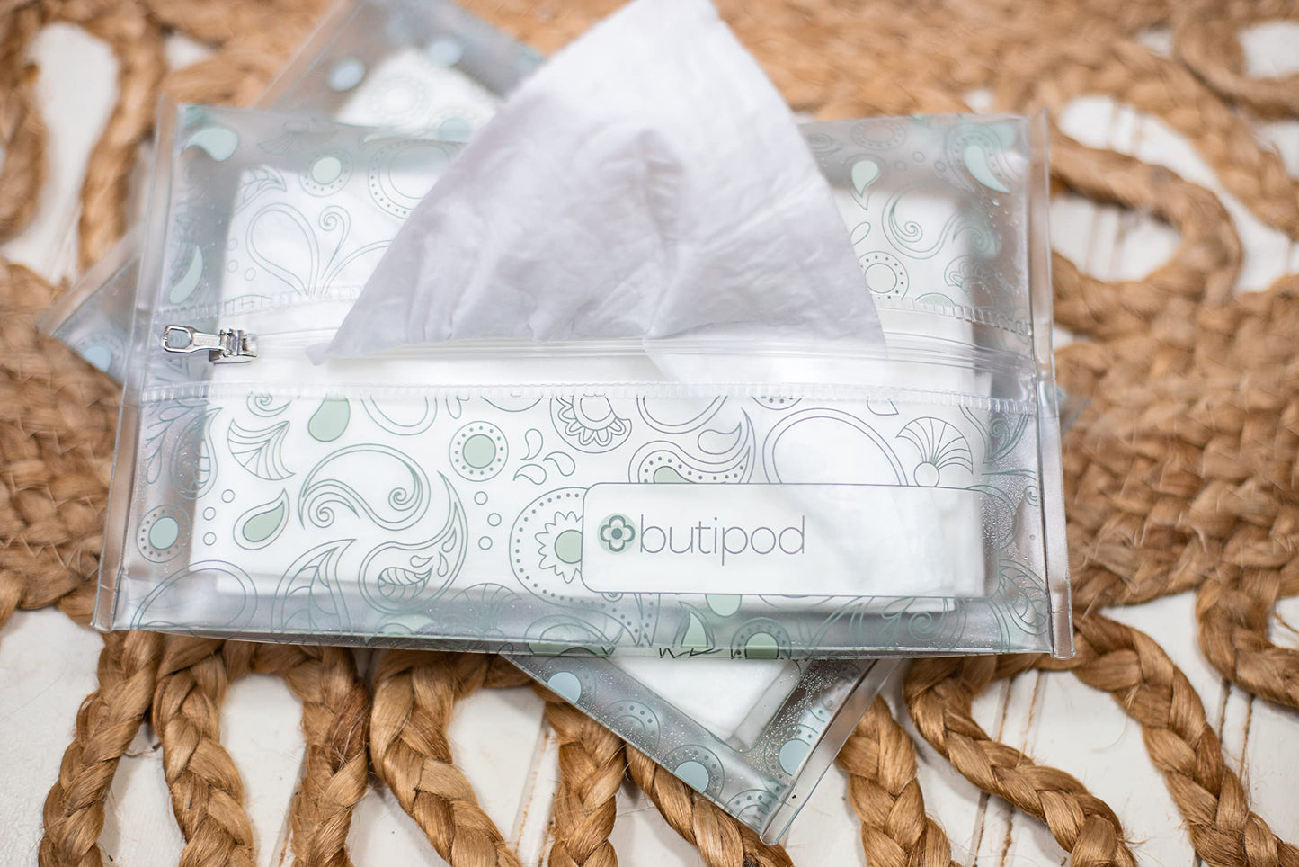 Butipods Slim Wet Wipe Case Travel Clutch Pouch Holder 2-Pack | Reusable Refillable Portable Baby Wipes Dispenser Container | Wi