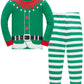 Kids Christmas Pajama Set Toddler Girls Long Sleeve Cotton 2 Piece Green Sleepwear Children Xmas Jammies Boys Elf Pjs 3t