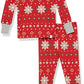 Honestbaby Baby 1-Piece Organic Cotton Holiday Family Jammies Pajamas, Fair Isle Red, Newborn