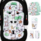 Infant Car Seat Insert, Enlarged Head Support For Baby Carseat, Reversible Newborn Insert With 3 Strap Covers, 2-in-1 Baby Car S