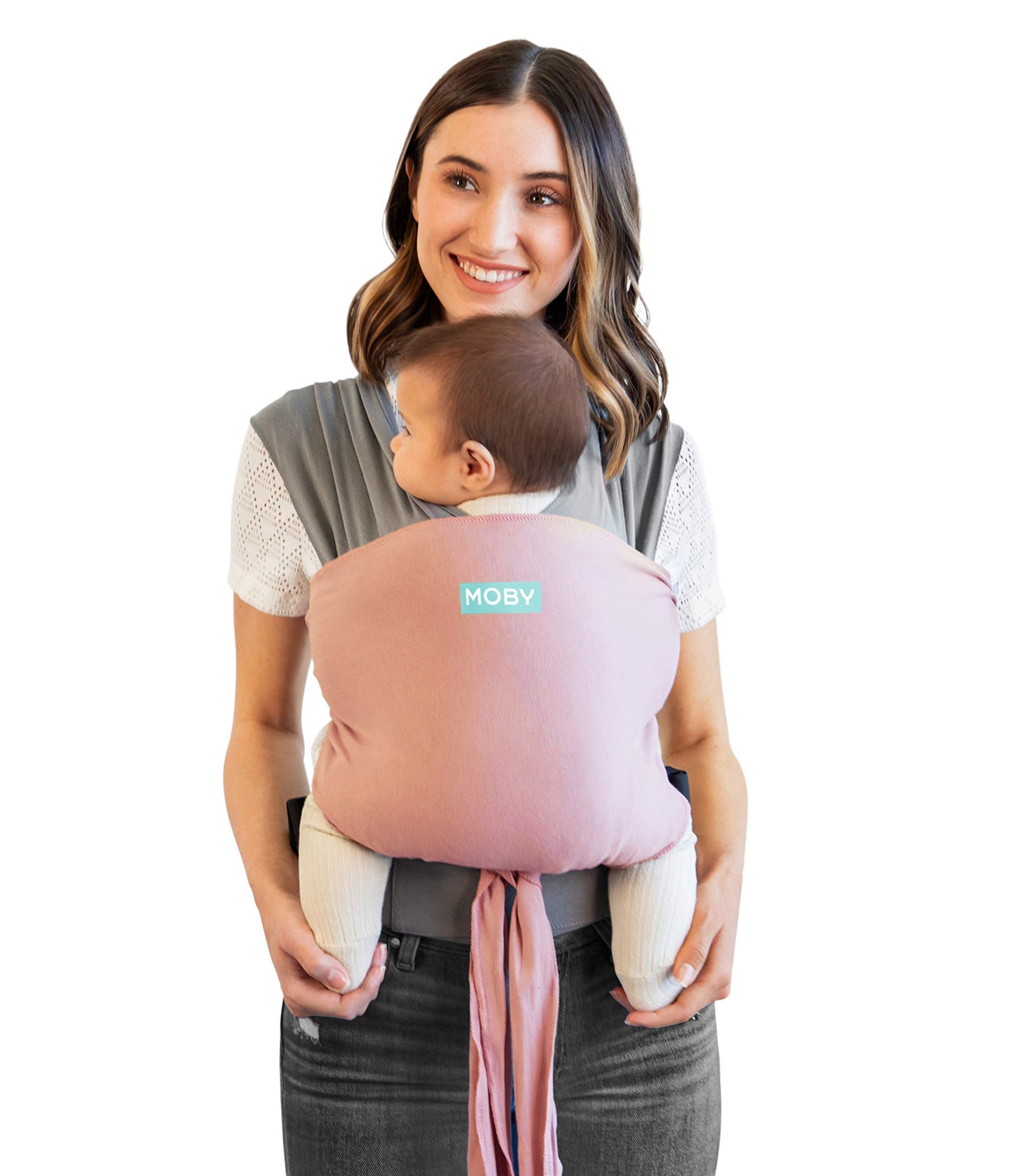 Moby Baby Wrap Carrier Easy-Wrap for Newborns to Toddlers (8-33lbs), Infant Sling Carrier, Lightweight & Hands Free Design for M