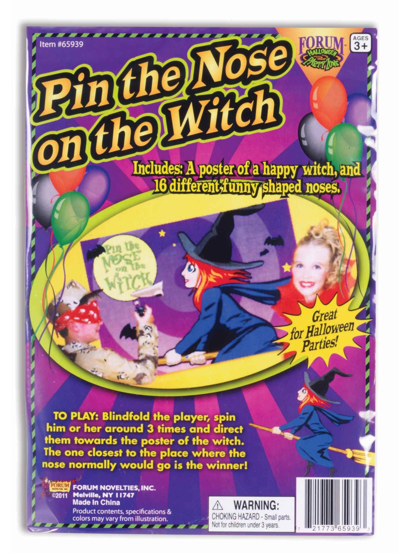 Forum Novelties Supplies Pin The Nose On The Witch Halloween Party Game, Standard, As Shown