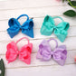 Xansema 2Pcs 6 Inches Ribbon Baby Girls Headbands Infant Elastic Hairbands Large Cheer Bow Hair Band Accessories For Child Toddl