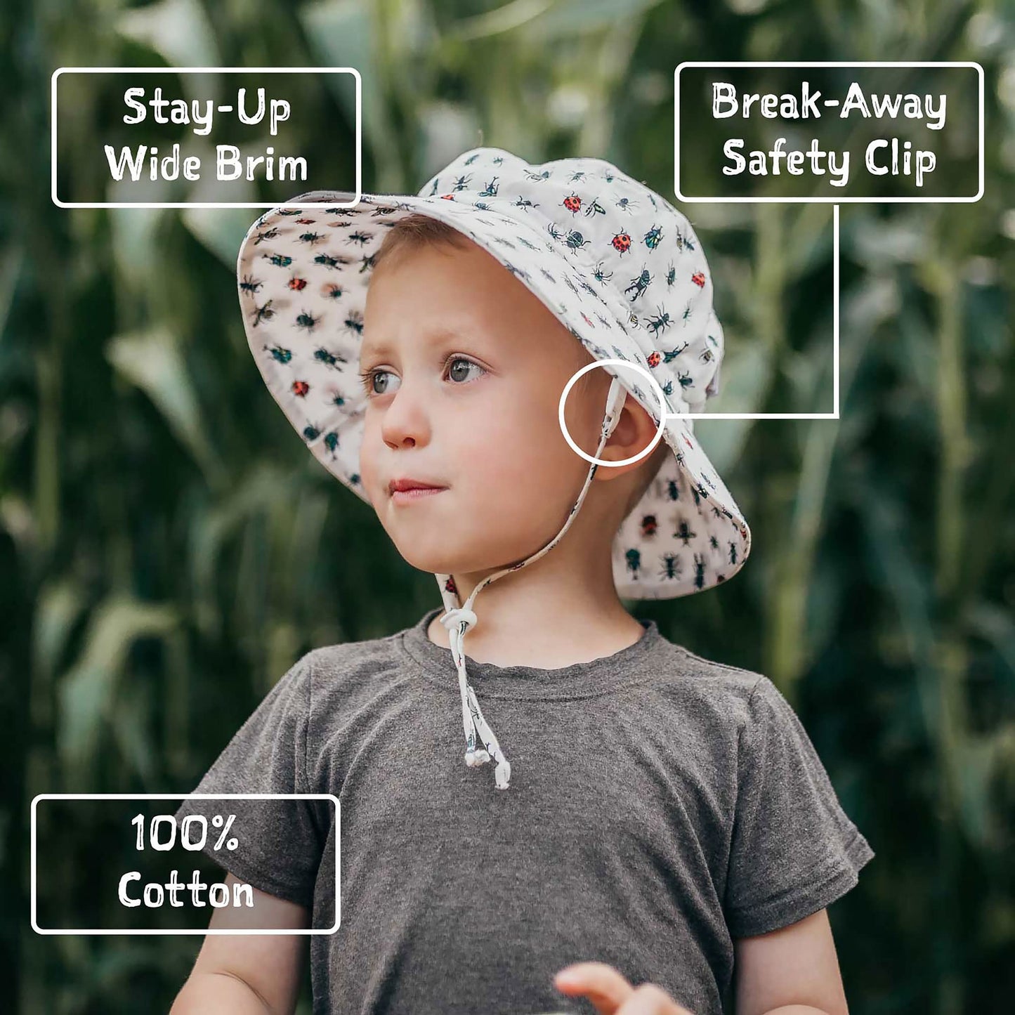 Jan & Jul Beach Toddler Bucket Hat With Sun Protection 100% Cotton (M: 6-24 Months, Navy)