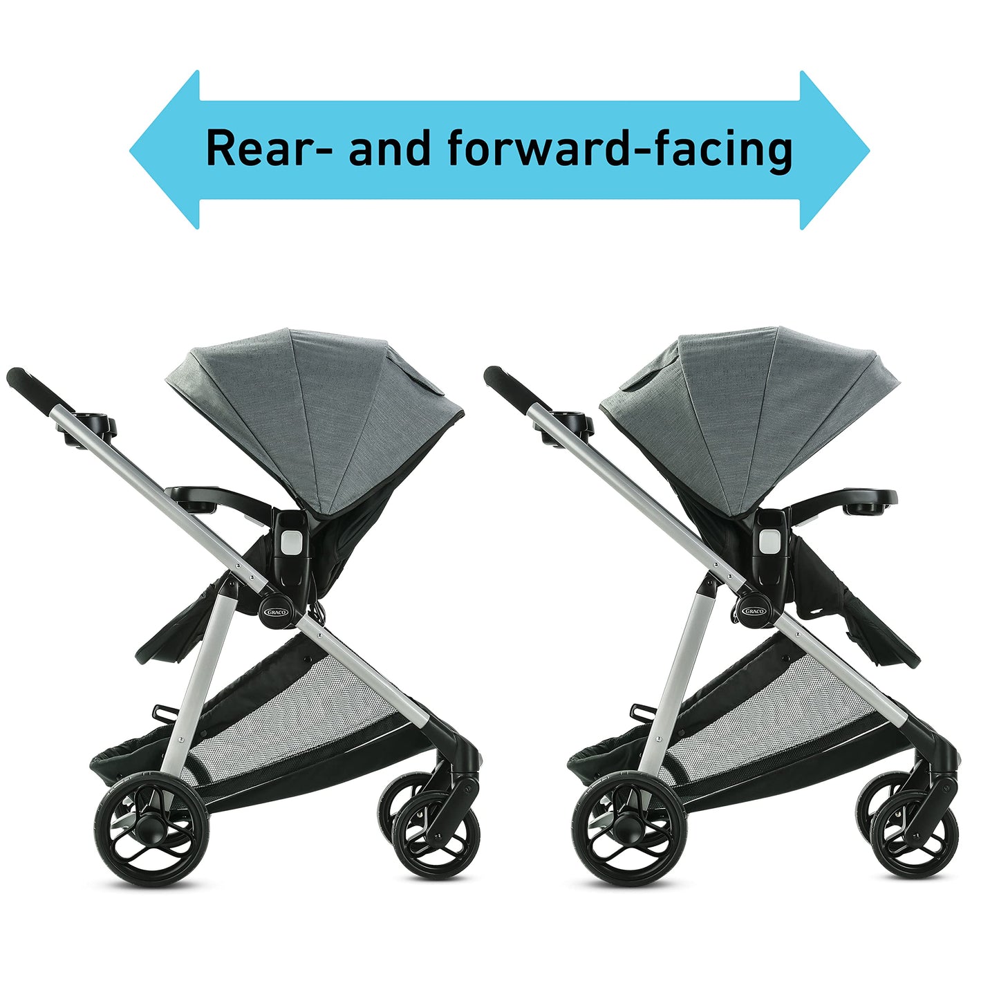 Graco Modes Closer Travel System with SnugRide 35 Lite LX Car Seat & Slide2Me Adjustable Height, Reversible, Lightweight, One-St