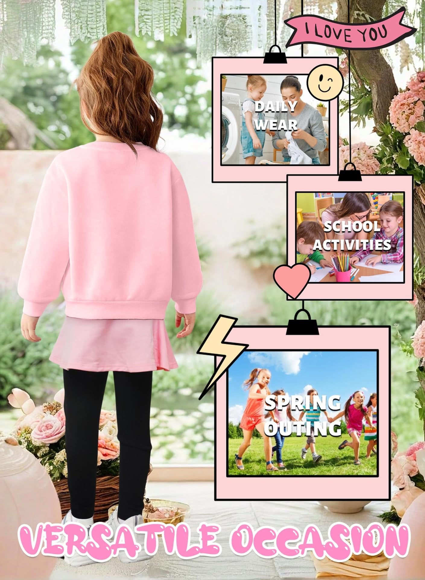 Bomdeals Adorable Cute Toddler Baby Girls Clothes Set,Long Sleeve T-Shirt +Pants Outfit(Pink,100,1279B)