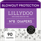 LILLYDOO Baby Diapers - Size 8 (37+ lbs), Monthly Supply (90 Count), Leak Protection, Skin-Friendly, Ultrasoft, Perfume- & Chlor