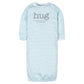 Gerber Unisex Baby Boy And Girls 4-Pack Sleeper Gown Words Grey Preemie