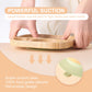 Baby Remember Suction Plates Bowls Set For Baby Toddler Non-Toxic Bamboo Feeding Set With Silicone Fork & Spoon (Green Feeding S